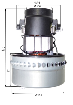 Vacuum motor 230 V 1300 W two stage TP + 1 x ring. 1. Height 176 mm