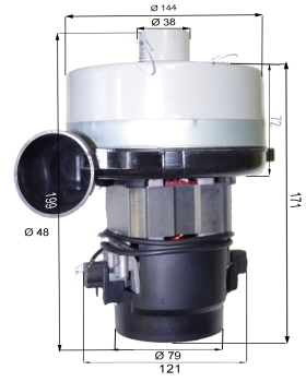 Vacuum motor for Numatic TTB 4045