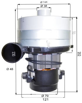 Vacuum motor for IPC - Cleantime CT 160 BF 95