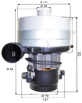 Vacuum motor for Wetrok Duomatic Laser 75