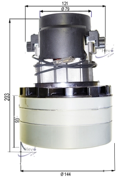 Vacuum motor 24 V 450 W three stage Acoustics