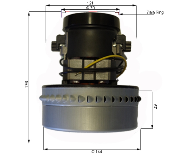 B Gansow  Aspiro 735 CSA Saugmotor Saugturbine Staubsaugermotor z für IPC 